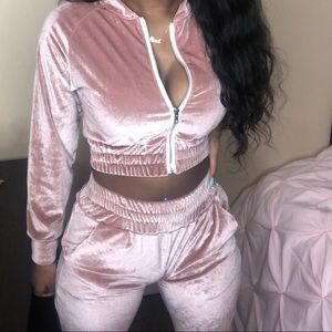 Matching two price pants and cropped sweatshirt